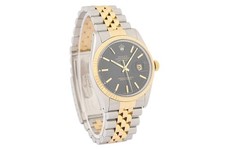 Rolex Datejust Black Dial 18K Gold & SS 2Tone Jubilee Watch 16013 7