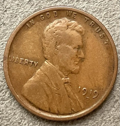 1919-D  Lincoln Wheat Cent - [F] Fine - Better Grade ~ B564
