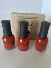  3  NEW Orly Red Nail Polish Laquer