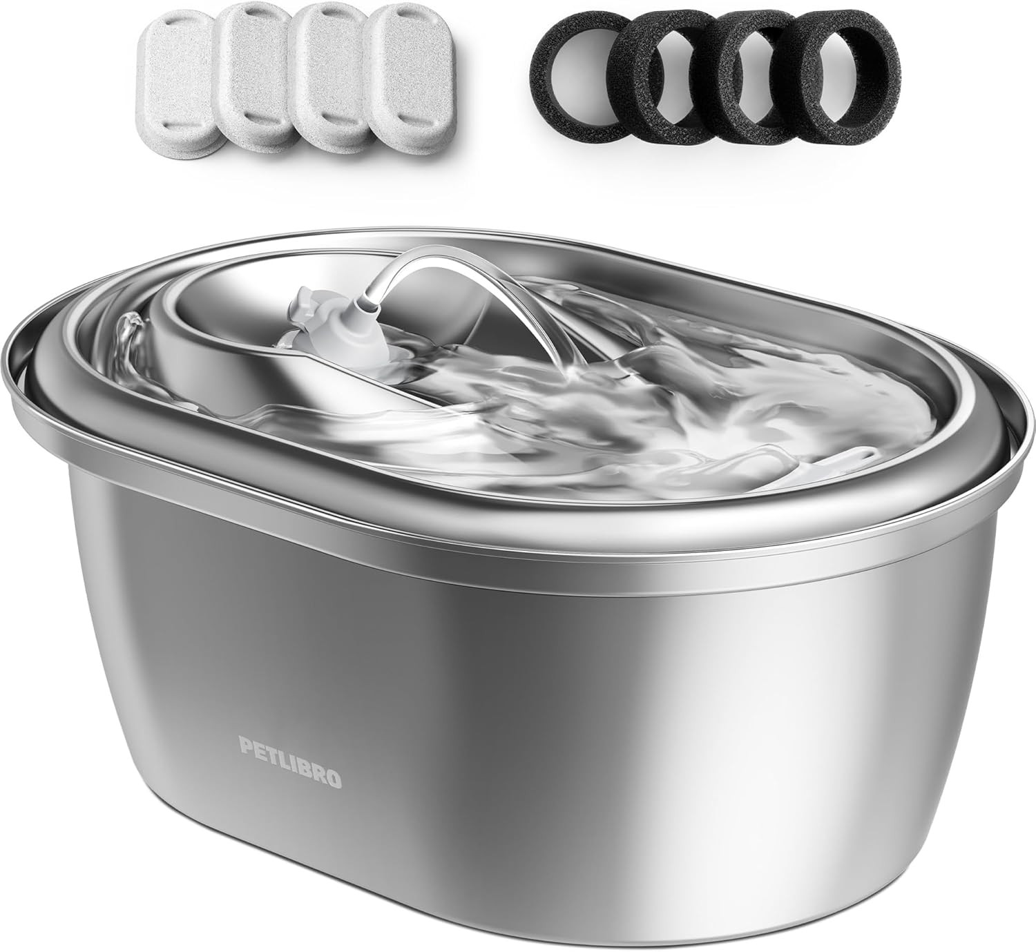Fontanella per Gatti Design in Acciaio - Silenzio e Purezza in 3.2L
