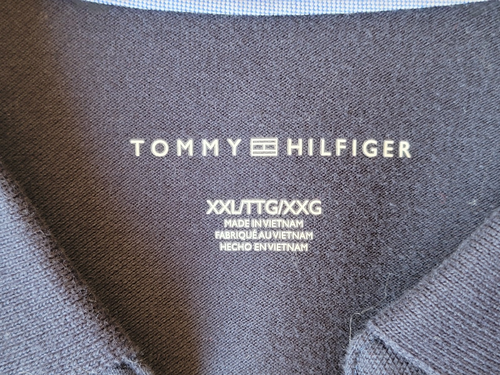 TOMMY HILFIGER women's ESSENTIAL Navy Blue V-NECK POLO DRESS XXL image 7