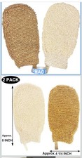 4Pcs Jute and Fiber Bath Glove Exfoliating Gloves Body Scrub Mitts for Spa