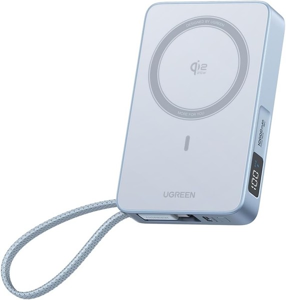 Ugreen Magflow Powerbank 10000Mah 25W Qi2 Magsafe Usb C Kabel Display Iphone 17-image
