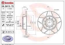 2x Bremsscheibe hinten Brembo 08.B413.75 für AUDI CUPRA SEAT SKODA