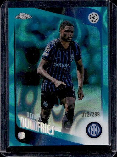 2025-26 Topps Chrome UEFA CC Denzel Dumfries Teal Lava Refractor #/299 Milano