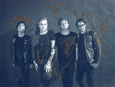 Against Me! band REAL hand SIGNED 8.5x11" photo Laura Jane Grace COA