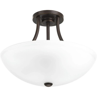 Progress Ltg 13'' Semi-Flush or Pendant Ceiling Light (convertible) Bronze