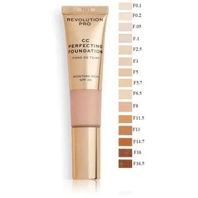 Revolution Pro CC Creme perfektionierende Foundation 30 LSF. Farbton auswählen. Dunkle Farbtöne.