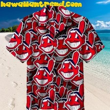 MLB Cleveland Indians Seamless Face Hawaiian Shirt