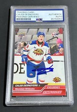PSA/DNA Caleb Desnoyers SIGNED 2023-24 Upper Deck CHL Exclusives #358 RC Auto