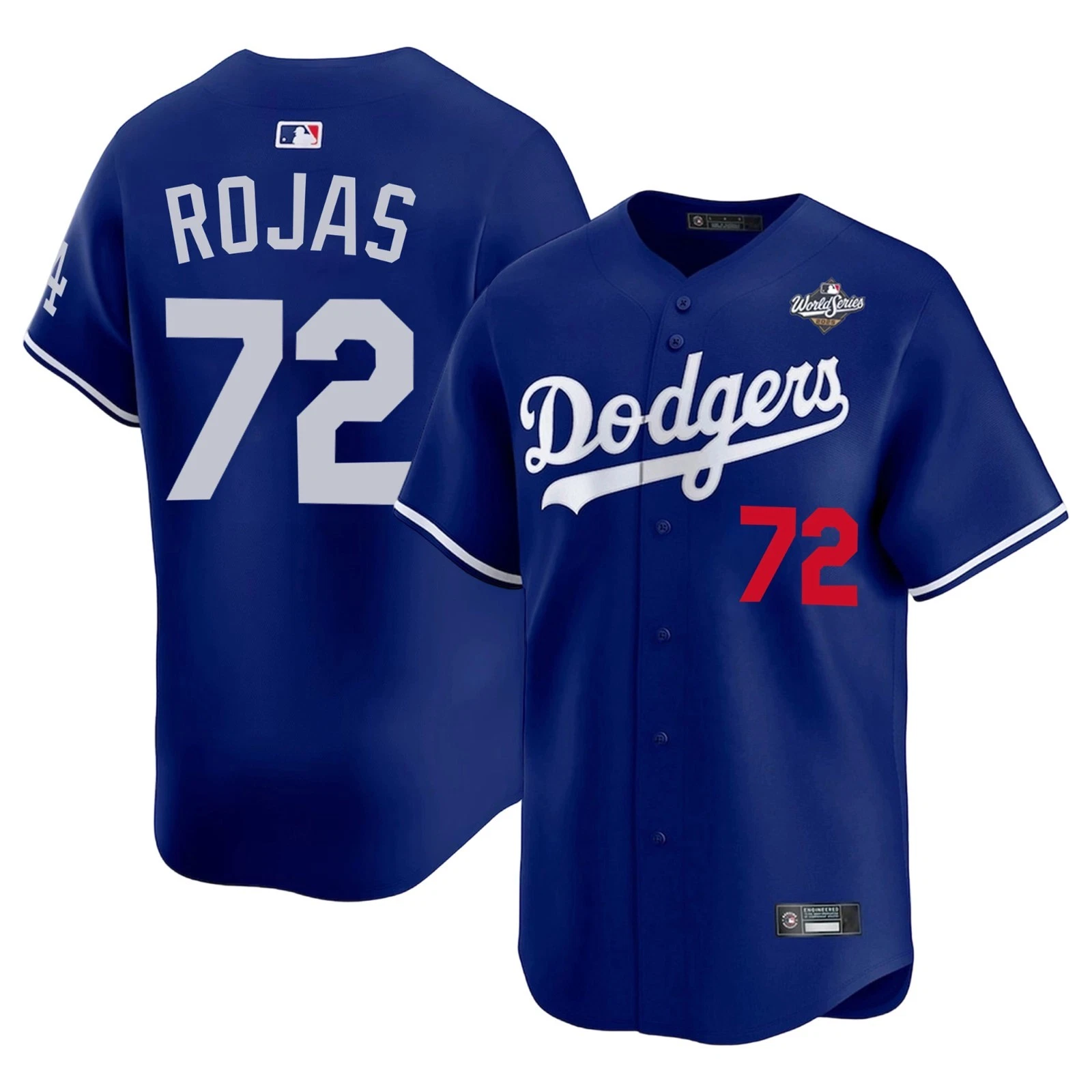 Men's Dodgers #72  Miguel Rojas 2025 World Series Home Replica Player Jersey