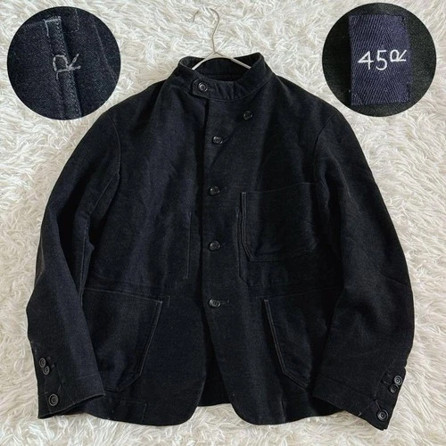 45R 45rpm Mole 908ALL Black Cotton Stand Collar Coverall Jacket Sz 2 From Japan - product listing photo