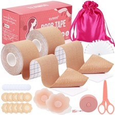 Boob Tape Kit BoobTape for Breast Lift, 2 Body Tape, 4 PCs Silicone Breast P...