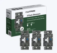 Lutron Toggler LED+ Dimmer Switch 3-Pack - White (TGCL-153P-WH-3)