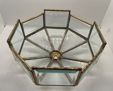 Hampton Lighting 11" Ceiling, Polished Brass Finish, Indoor Beveled Glass Panel