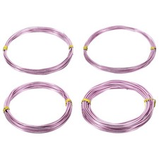 16.4ft Aluminum Wire, 4pcs Jewelry Craft Wire 0.8mm 1mm 1.5mm 2mm, Pink