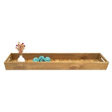 XXL Holz Deko Tablett eckig - 95 x 18 cm - Se...