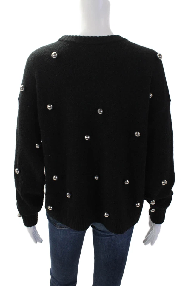 Alice + Olivia Women Pullover Sweater Black Crew Neck Long Sleeve Size S - Image 3 of 4