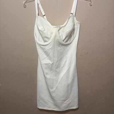 Ladies Nip, Tuck & Boost Shapewear White Slip Dress size 36D #P8381