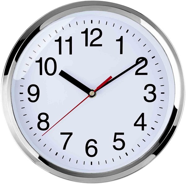 Wanduhr 25Cm GeräUschlos Quarz Batteriebetrieben Chrom Dekorativ FüR Wohnung-image