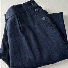 Liz Claiborne VTG Navy Pinstripe Wool Pants Womens 12 Work Office Career READ