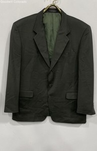 Golden Fil Mens Green Pockets Long Sleeve Single-Breasted Formal Suit Jacket