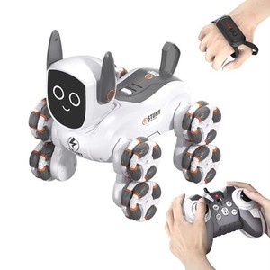8-Wheel Robot Dog RC Toy with Gesture Control & Dual Remote, Smart Interactive