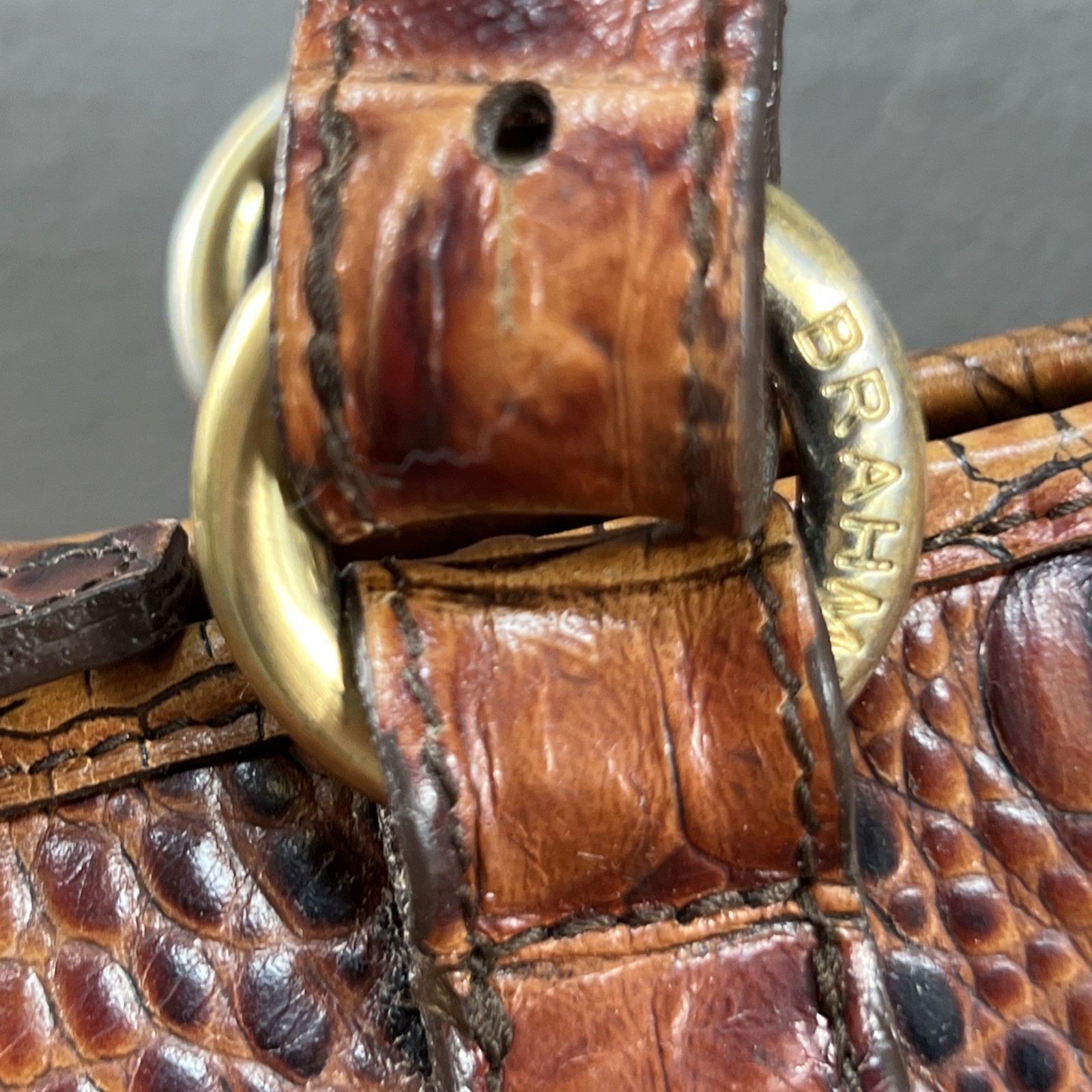Brahmin Melbourne Collection Mini Asher Crocodile Patterned Handbag READ — image 6