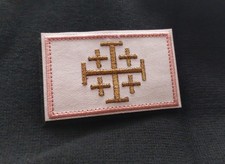 Christlich Jerusalem Kreuz Patch mit Klett Rechteckig Typ 3