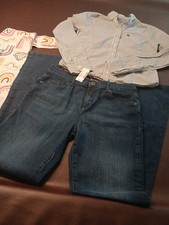 Girls Size 14 Nwot 2 Pc Pj Set By Carters 1 Jeans 1 Shirt Perfect Condition.