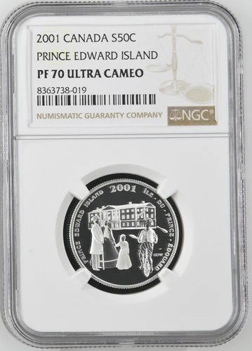 2001 CANADA Silver Half Dollar 50 Cents NGC PF-70 PRINCE EDWARD ISLAND - A371