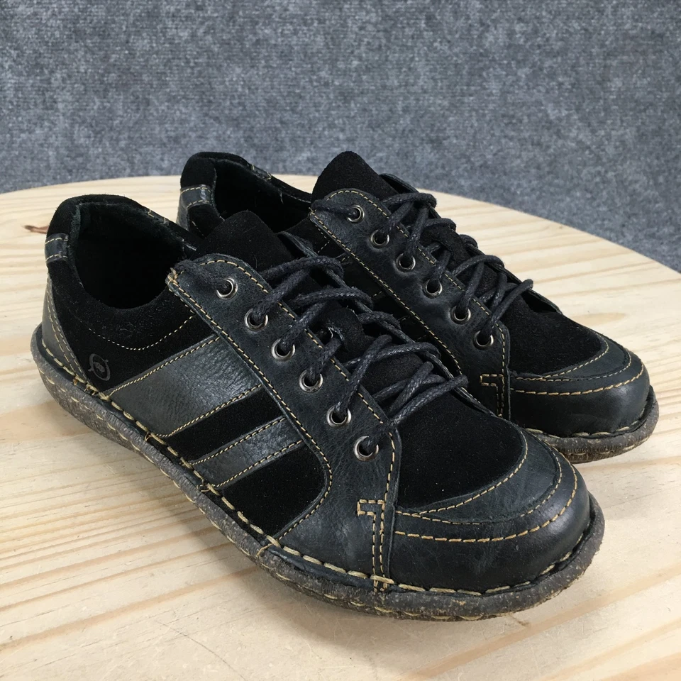 Børn Tenis Mujer 6.5 Negro Cuero Gamuza Nyle Cómodo Informal Zapatos con Cordones Foto 3 de 4
