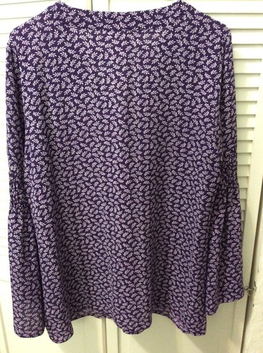 MICHAEL KORS purple IRIS floral LARGE BOHEMIAN shirt & CORDUROY pant SIZE 8 - Picture 5 of 11