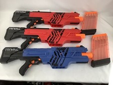 Lot 3 NERF Rival Khaos MXVI-4000 Blaster Gun -USED- Blue Red Full Auto
