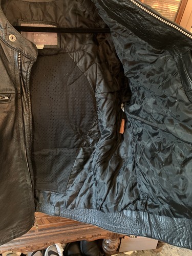 Chaqueta de Motocicleta de Cuero Pro Rider para Hombre Cruzada Calavera Tibias Cruzadas Talla 50 XXL - Imagen 12 de 12
