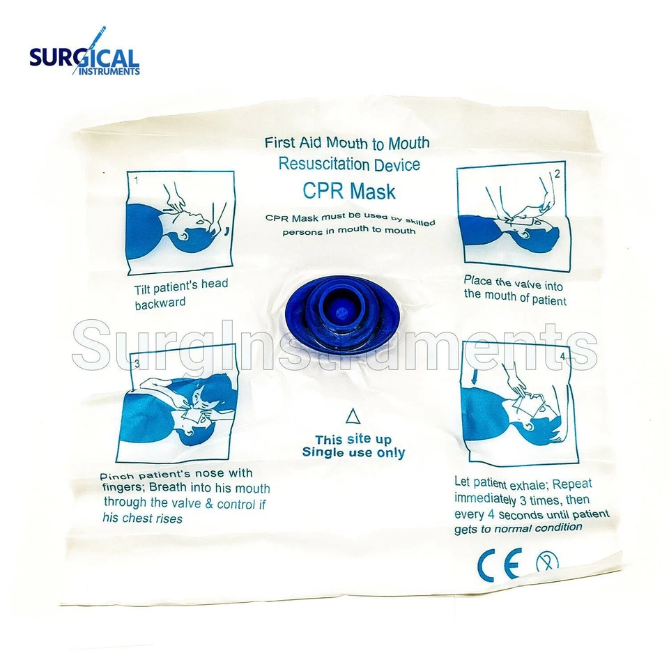 10 Pocket CPR Mask One Way Valve Mouth to Mouth Face Shield mask Resuscitation - Image 4 of 4