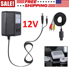 Audio AV RCA AC Cable Power Supply Adapter Cord For Super Nintendo SNES Game Set