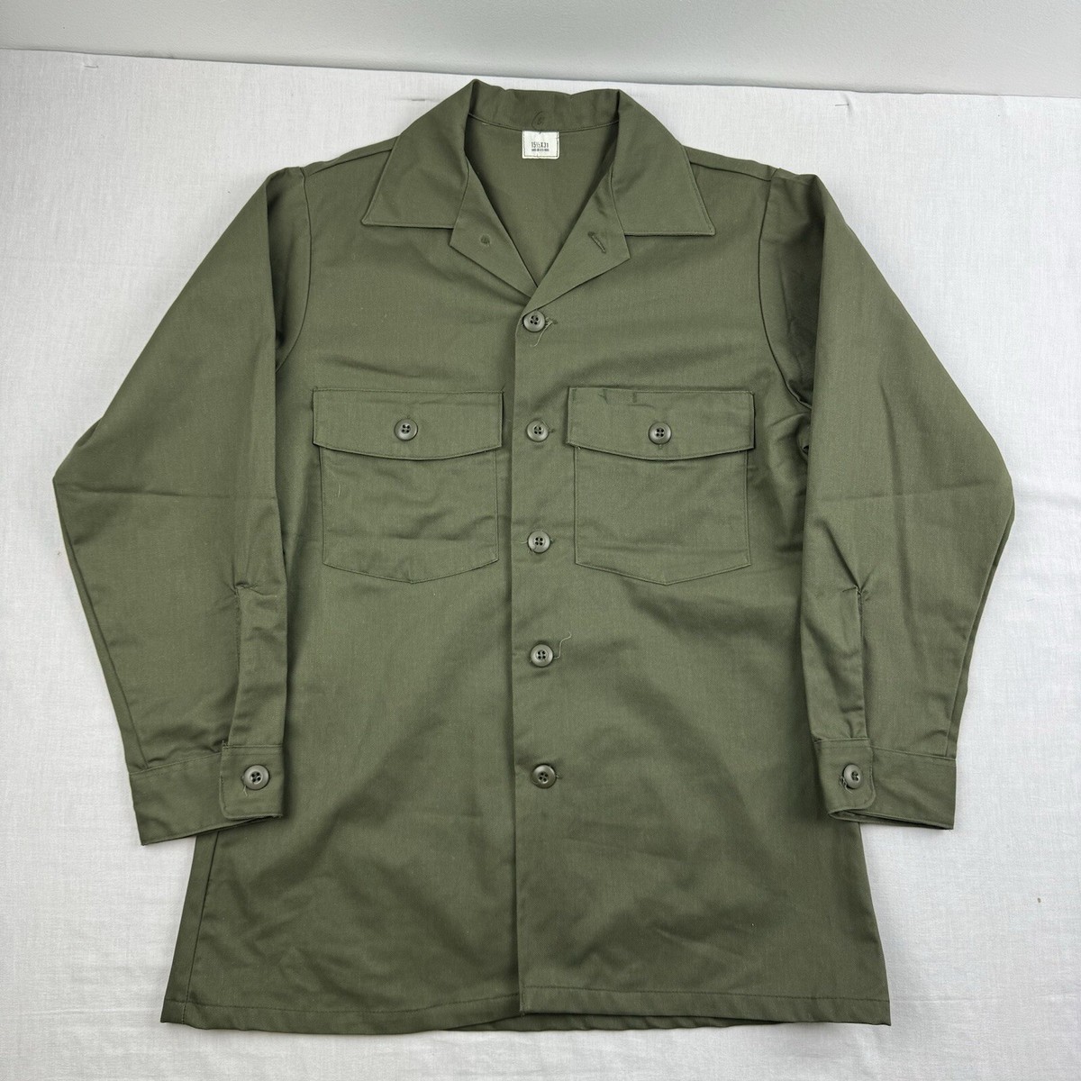 Vintage 1980s Military Army Button Up Shirt Adult Large