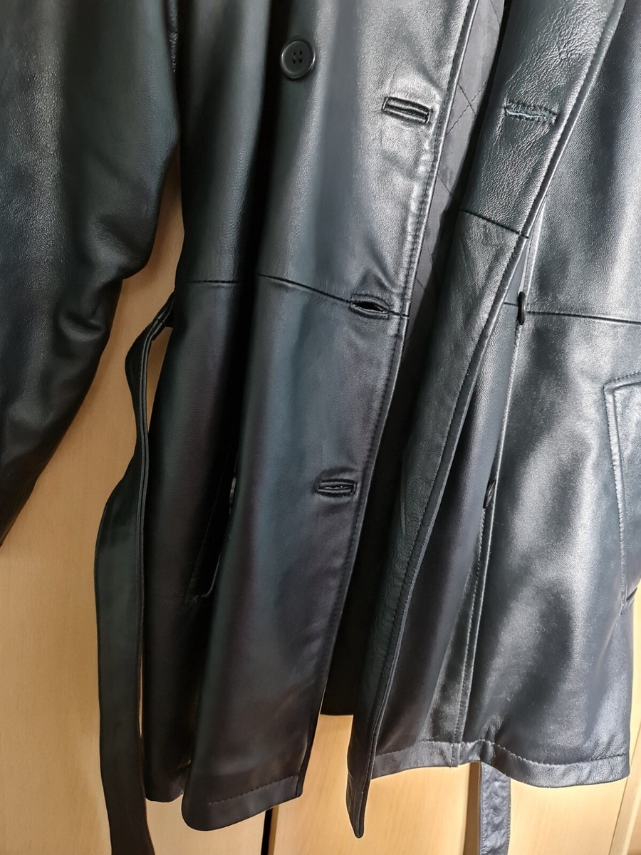 The Keenan Leather Company Black Long Jacket Tie Waist Coat Ladies The Keenan Leather Company Black Long Jacket Tie Waist Coat Ladies