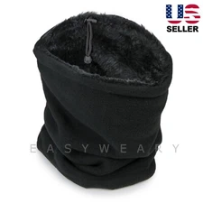 Polar Fleece Neck Gaiter Neck Warmer Winter Scarf Balaclava Ski Mask Fur Lined