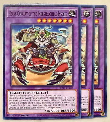 シャオ・ユン クリーチャーカード 3/3 Yugioh! 3x Heavy Cavalry of the Indestructible Insects ROTA-EN082
