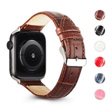 Crocodile Pattern Leather Band for Apple Watch 11 10 9 8 7 6 SE 41/42/45/46/49mm