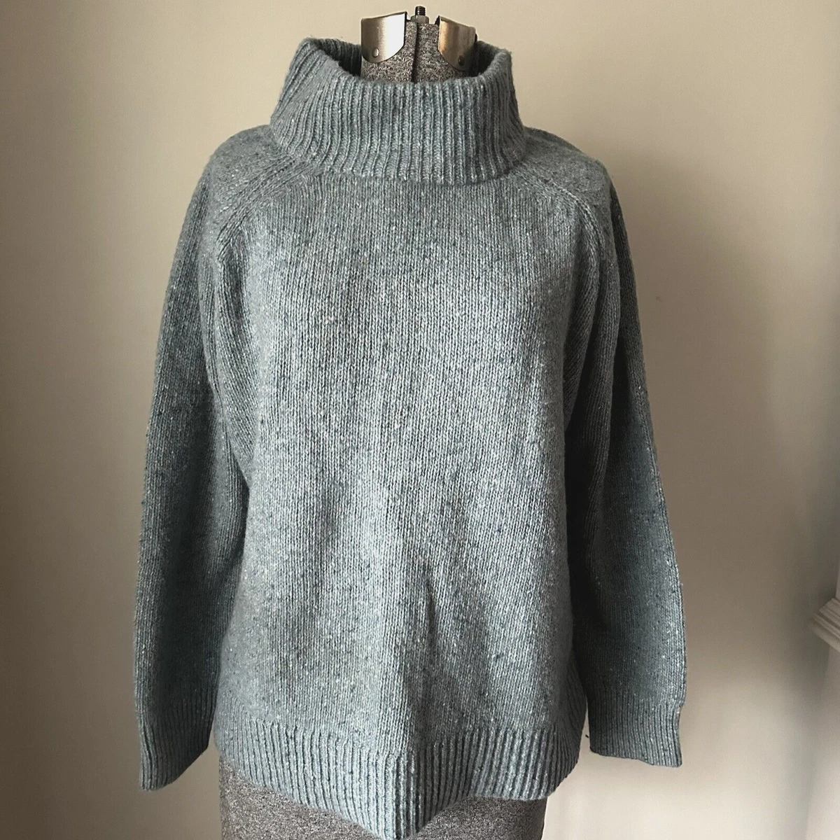 Pendleton Womens Donegal Merino Wool Sweater Blue Indigo Petite Large New Tags