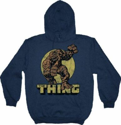 Classic Fantastic Four The Thing Navy Adult Sweatshirt Pullover Hoodie
