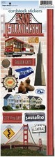 Scrapbooking Stickers CS PH 13" San Francisco Sausalito Trolley Golden Alcatraz