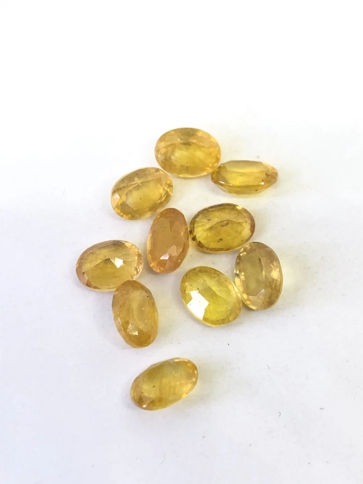 Zafiro amarillo forma ovalada tamaño 6x4 mm a 12x10 mm corte piedra facetada para joyería Foto 4 de 4