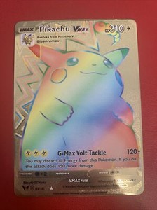 Vivid Voltage 188 Rainbow Fat Pikachu VMAX - Gold Metal Pokemon Card | eBay