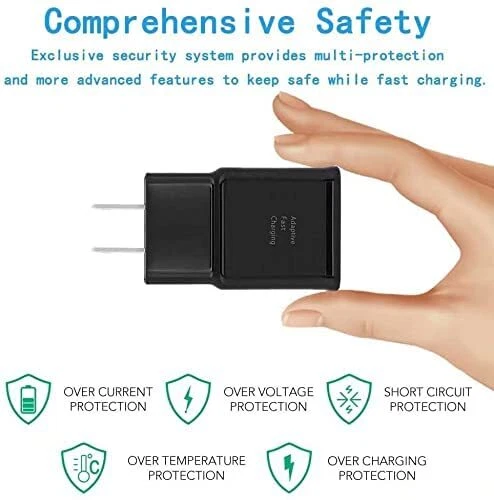 Adaptador de corriente de pared cargador rápido USB cable tipo C de 10 pies de largo para Samsung Android Foto 3 de 4