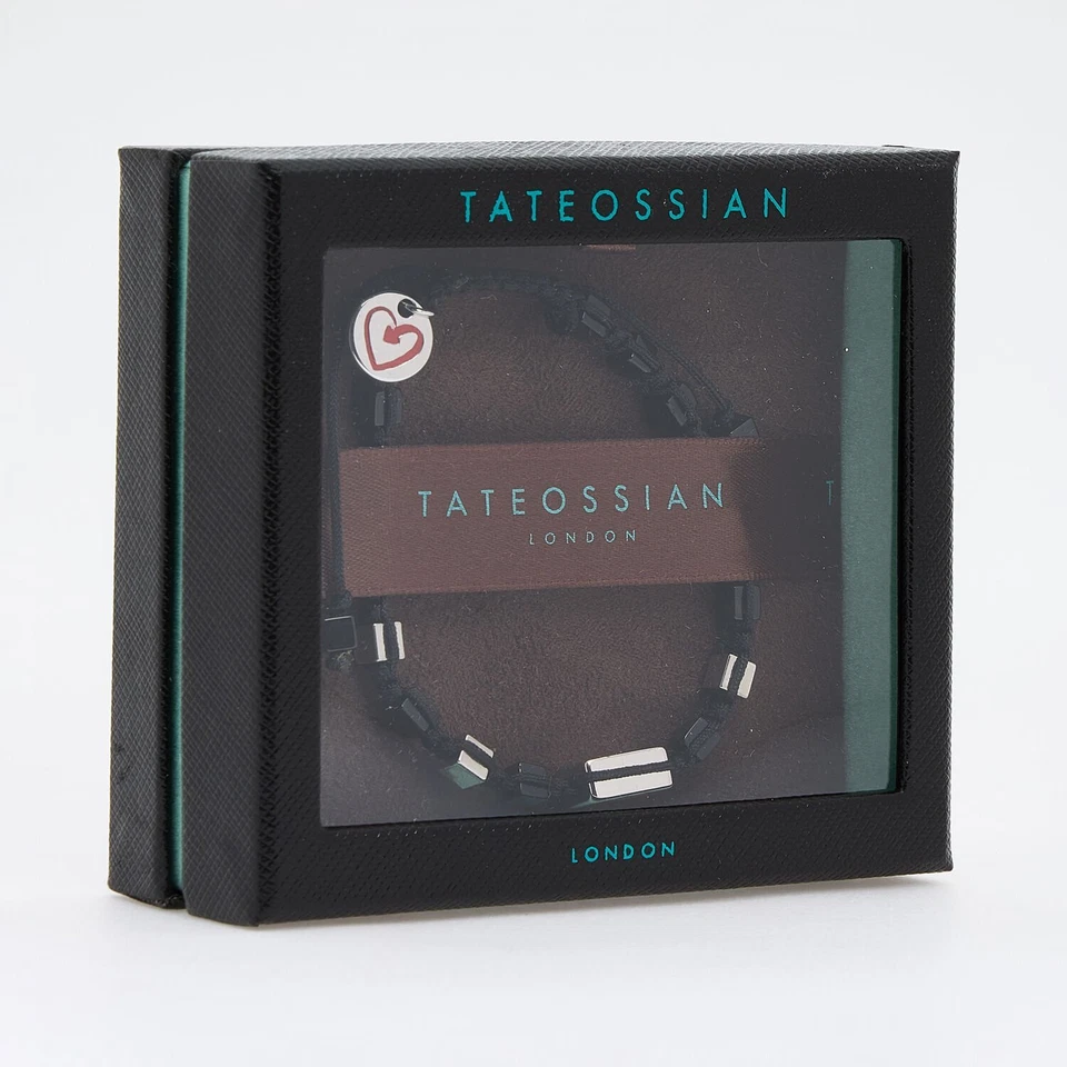 Pulsera Ajustable Tateossian Ágata Negra y Plata BL2168 - THT Edición Limitada Foto 2 de 2