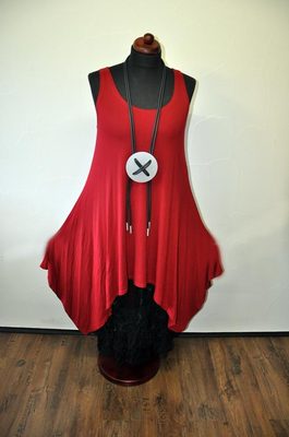 Myo a-Linie-Überwurf-Kleid-Tunika Burgundy 44,46, 48,50, 52, XL, XXL, St XXXL